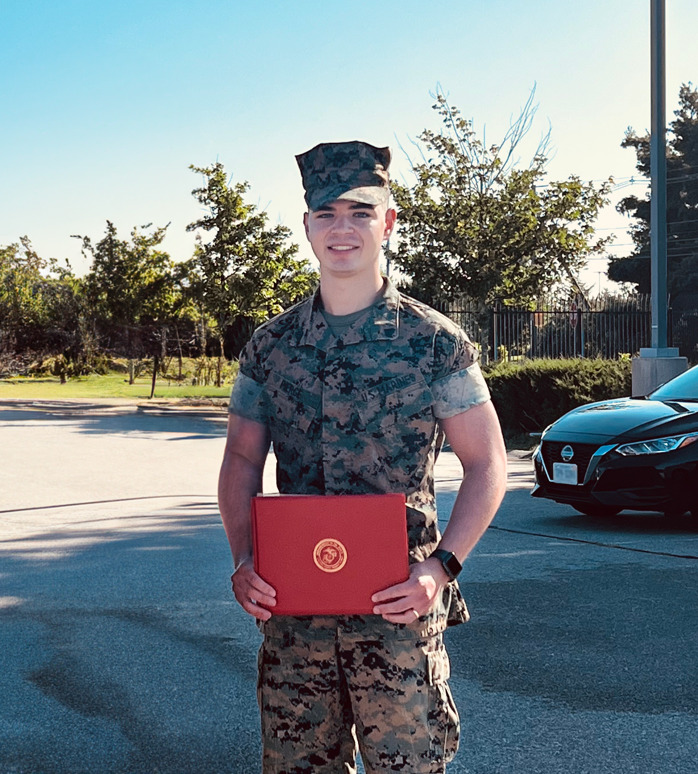 Jacob Pierce in a United States Marine Corps uniform